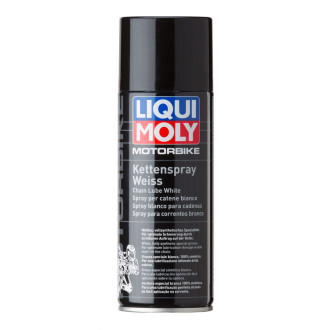 Белая цепная смазка для мотоциклов LIQUI MOLY Motorbike Kettenspray weiss, 0,4л