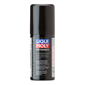 Белая цепная смазка для мотоциклов LIQUI MOLY Motorbike Kettenspray weiss, 0,05л